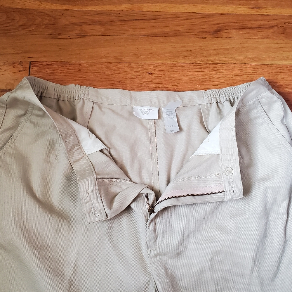 Liz Claiborne Womens Cotton Tan Khaki Pants - Picture 4 of 5